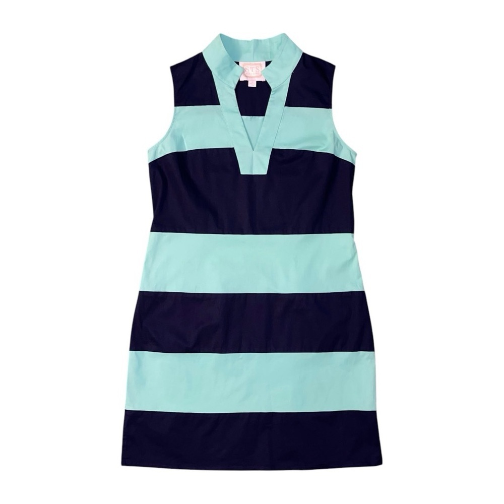 Sail to Sable Shake It All Shift Dress Women’s Medium Mint/Navy Stripe